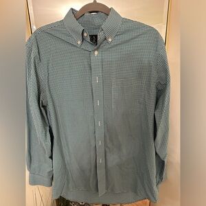 Jos. A. Banks Men’s Tight Green Checkered Button Down Size Medium